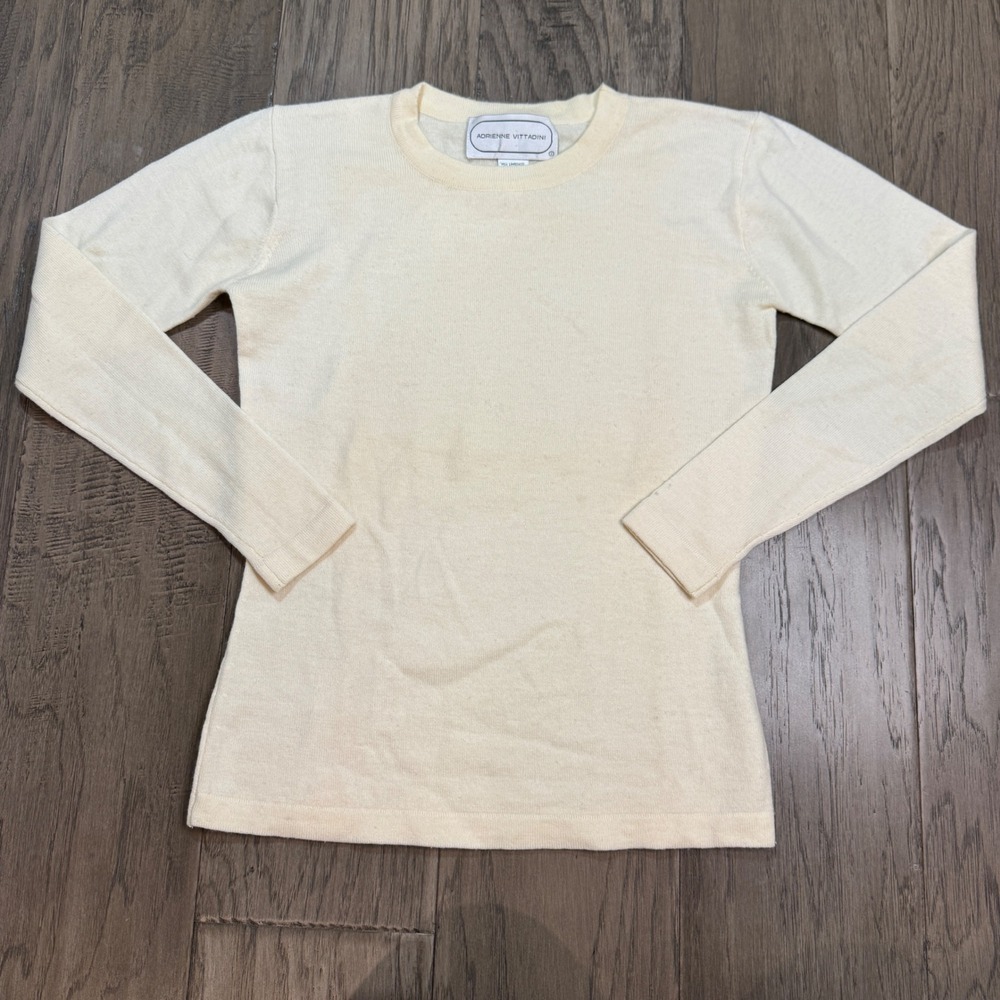 Adrienne Vittadini Knit Long Sleeve Sweater Women's Sz S Lambswool Angora Blend